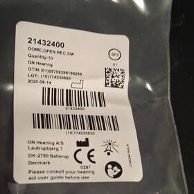21432400 Gn Hearing Open Receiver Aid Domes Size 8 Black Silicone Qty 10