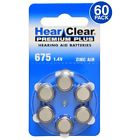 Hab-hc-675 60 Pcs Hearclear Size Zinc Air Hearing Aid Batteries 706148566759