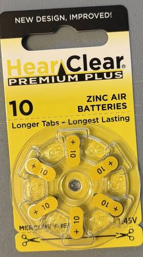 Xhan1 Hearclear Size 10 Zinc-air Hearing Aid Batteries 1.45v 11 Packs 66