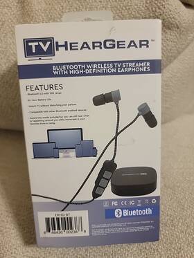 Heargear 846430002388 New Bluetooth Wireless Tv Streamer With Hd Earphones Iphone Compatible