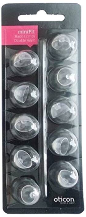 Hearing Aid Supply Shop 793936807903 Oticon Minifit Bass 12mm Double Vent Dome Piece 10 Pack