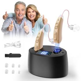 Iadr 313046641695 Hearing Aids/amplifier For Seniors Rechargeable Behind-the-ear Beige Kit 2