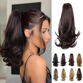 Pb-01-16in Jvilo Pb-01-16in-#4 Ponytail Extension 16 Inch Claw Clip Dark Brown Synthetic Hair Pb-01-16in Jvilo Pb-01-16in-#4 Ponytail Extension 16 Inch Claw Clip Dark Brown Synthetic Hair