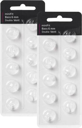 Kh Haike 744110895476 Hearing Aid Domes Minifit Double Vent Bass 6 Mm 2 Packs Universal