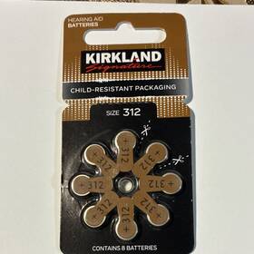 Kirkland Signature 1896038 Hearing Aid Batteries Size 312 Zinc-air 8 Pack 1.45v