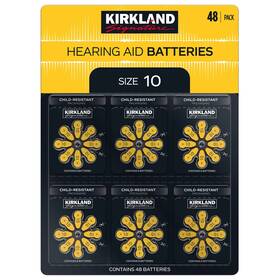 Kirkland Signature 196633895783 Hearing Aid Batteries Zinc Air Size 10 48-count