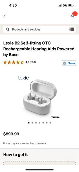 99-0008-01 Lexie Hearing B2 Self-fitting Otc Aids Powered By Bose