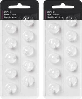 Double-2p Likoda Tek Hearing Aid Domes For Oticon Minifit Double Vent Bass 2 Packs 10mm Uni