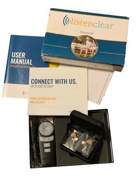 Krs70 Listen Clear Inch Sp Tan Hearing Aids With Case Nib Open Box Remote