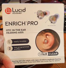 10078 Lucid Hearing Enrich Pro Otc In-the-ear Aids Used