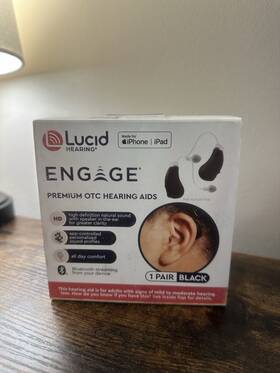 10091 Lucid Engage Premium Otc Hearing Aids With Bluetooth For Iphone/ Ipad - Black 10091 Lucid Engage Premium Otc Hearing Aids With Bluetooth For Iphone/ Ipad - Black
