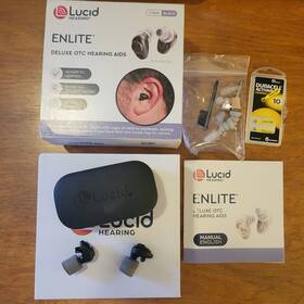 Lucid 846430003224 Hearing Enlite Otc Deluxe Aids - Black Slightly Used Lucid 846430003224 Hearing Enlite Otc Deluxe Aids - Black Slightly Used