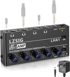 Lha1 Lzsig Headphone Amplifier 4 Channel Metal Stereo Audio Small 4-channel