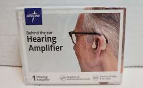 Medline 193489101365 Hearing Amplifier Fits Behind The Ear Flexible Hook New Sealed N Box