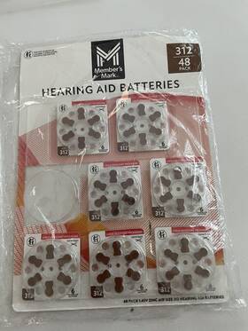 312cr-48 Members Mark Member S 48 Pack Hearing Aid Zinc Air Batteries Size 312 Mercury Free 06/28