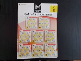 990018403 Members Mark Hearing Aid Batteries Size 10 Yellow Tab 48 Count