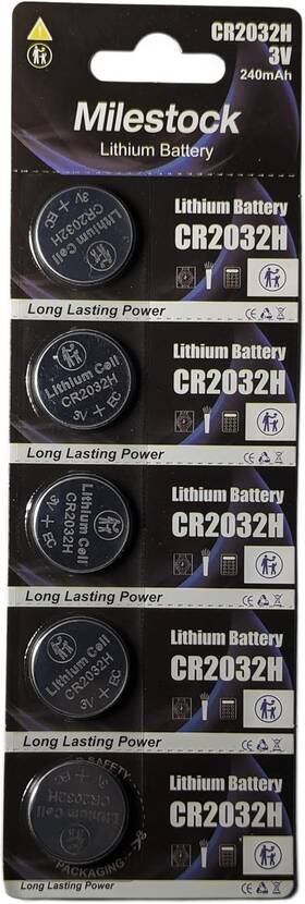 Cr2032-0129 Milestock 5-pcs 3-volt Lithium Coin Cell Battery For One Touch Ultra2 Ultra-2 Blood