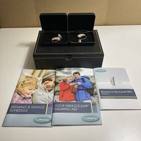 Bg-me-3 Miracle Ear Bte Me 3175 Ric Hearing Aids Pair Left Right Working Beige
