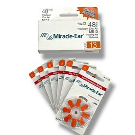 Me13 Miracle-ear 48 Pack Hearing Aid Batteries Premium Zinc Air Size 13
