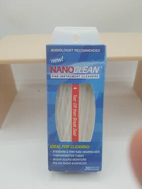 W26912 Nano Clean Nanoclean Fine Instrument Hearing Aid Cleaners Box Of 20 Precut Strands New W26912 Nano Clean Nanoclean Fine Instrument Hearing Aid Cleaners Box Of 20 Precut Strands New