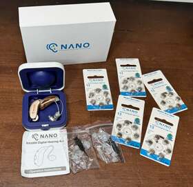 Rx5000 Nano Hearing Aids With Case Replacement Tips And Batteries Tested