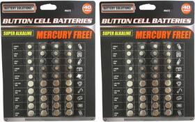 Atb-00260-2pks Officeproducts 80 Assorted Batteries Button Cell Ag1 Ag3 Ag4 Ag5 Ag10 Ag12 Variable Silver