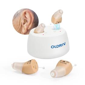 Rtoldriv-k19s-beige Oldriv Rechargeable Hearing Aids For Adults Seniors 1 Pair Completely-in-cana