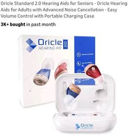 H5kzkjnm8 Oricle Hearing Aid 2.0 Cic Rechargeable Noise Cancellation Charging Case