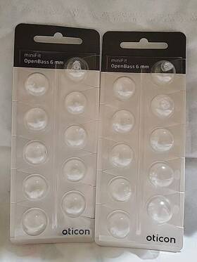 212677 Oticon 2 X Minifit Open Bass 6 Mm Domes 20 Total Bnip