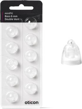 Oticon 313089453484 Genuine Hearing Aid Domes 6mm Minifit Double Vent Bass Branded Oe