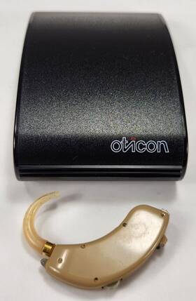 390pl Oticon Beige Color Hearing Aid Single Unit - Used As-is With Case
