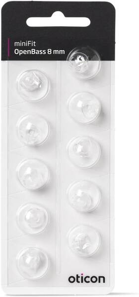 Oticon 445018492493 New - Open Bass Minifit Domes 8mm 10.0 Count