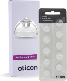 Oticon 445048058096 Hearing Aid Domes Minifit Double Vent Bass 8mm 0.31 Inches - Medium