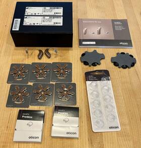 Opns3 Oticon Pair Of Opn S3 Minirite 312 2.4g Digital Hearing Aids With Extra Supplies