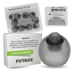 Otto Tech 783214356490 Phonak Vented 4.0 Dome Medium 0.35 Inch 9mm 10 Domes Genuine Oem Switzerland