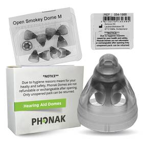 Otto Tech 783214356551 Phonak Open Smokey Dome Medium 0.31 Inch 8mm 10 Domes Genuine Oem Switzerland