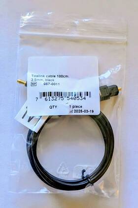 057-0011 Phonak New Genuine Toslink Cable 100cm 3.5mm Black Tv Connector Oem