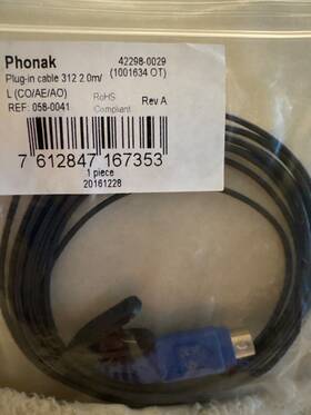 058-0041 Phonak Plug-in Cable 312 2.0m/l