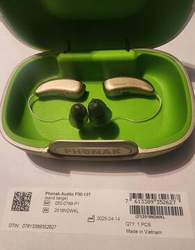 P30-13t Phonak 30-312 New Audeo Paradise Hearing Aids Pair Tan Mfg 4/14/25