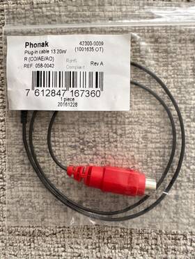 Phonak 612847167360 New Hearing Aid Programing Plug In Cable 13 2.0m Right/red