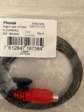 058-0044 Phonak 612847167384 Plug In Cable 13 2.0m Right Ear Ref