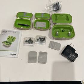B50-4 Phonak Audeo B-r Rechargeable Hearing Aids W Charger Case Ric And Extras Untested