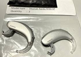 M30-sp Phonak Naida M30 Sp Hearing Aid Silver 13 Battery Pair Factory Refurbished