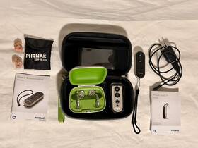 P90pr Phonak Naida P90 Pr Bundle Silver Gray Hearing Aid Pair Remote Control