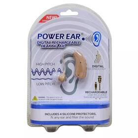 Power Ear 856431008630 Digital Rechargeable Hearing Aid Manually Controls Hi And Lo Tones