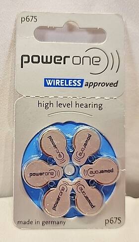 P675 Power-one 043752313901 Cochlear Implant Plus Batteries 6-pack Exp. 08-2026 New