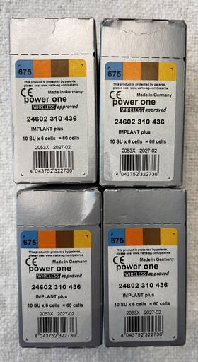 24602 Power One 4 New Boxes 675 Hearing Aid Batteries 240 Batts/cells -exp 2027/02
