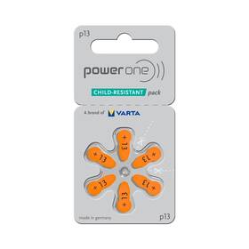 Bs087-1x Power One Powerone P13 Hearing Aid Batteries 6 Pack Long Lasting Zinc Air Energy