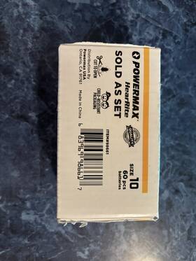 98652 Powermax Hearrite Size 10 Hearing Aid Batteries 60 Count Long-lasting Battery Pk
