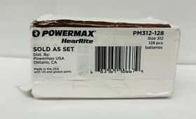 98667 Powermax Hearing Aid Batteries Hearrite 128 Piece Size 312 Set Brown Tab